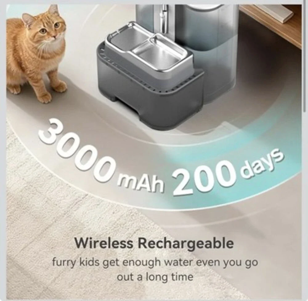 Stainless Steel Pet Water Fountain 3.2L/108oz Automatic Drinker